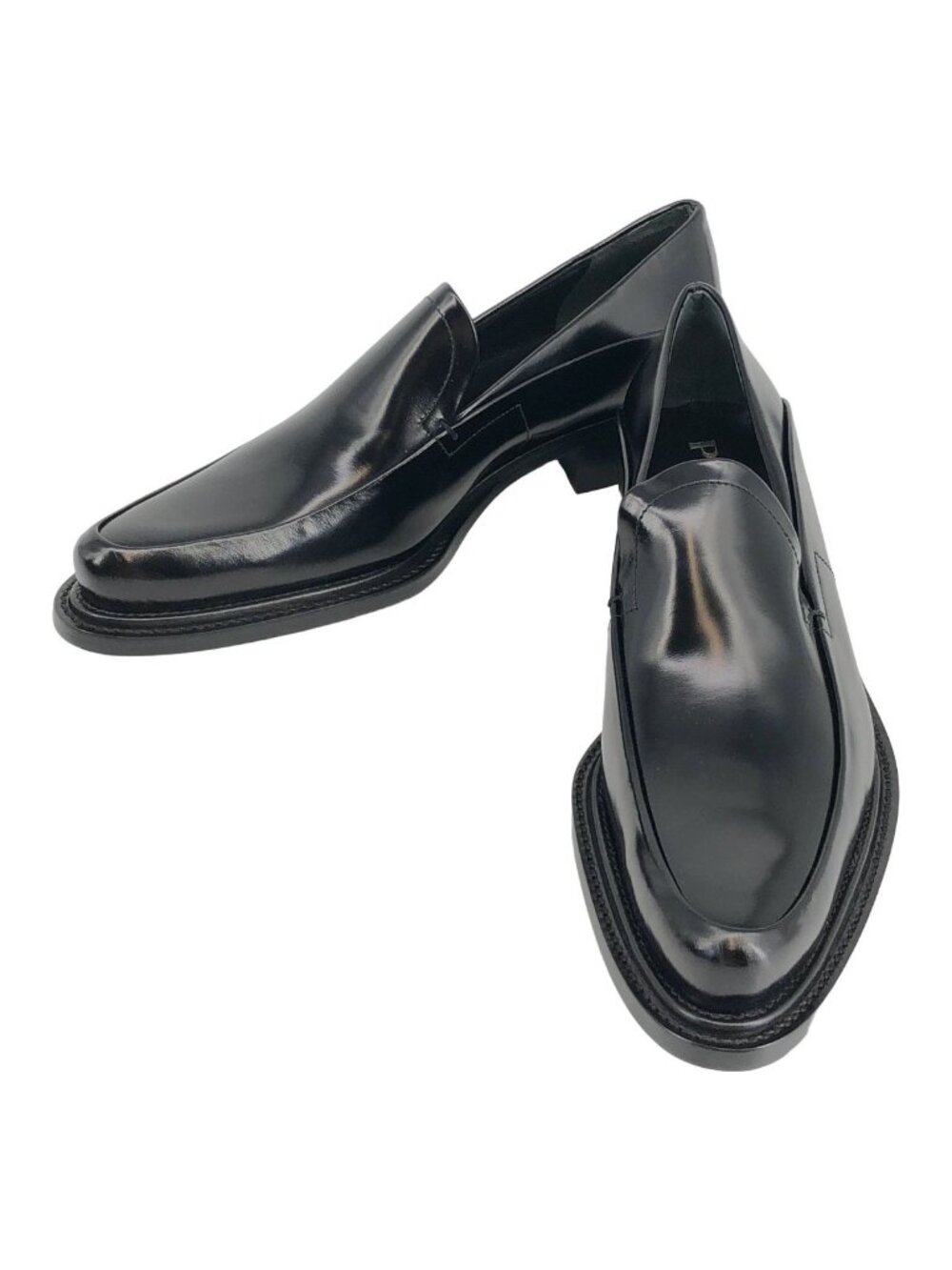 Prada Calzature Donna Leather Pointed Toe Loafers Black